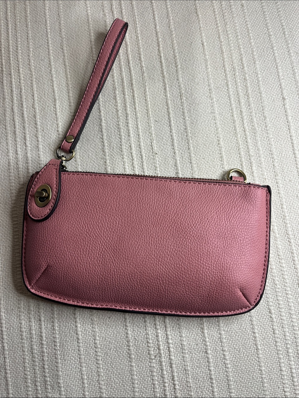 JOY Susan: pinky rose, mini crossbody/wristlet clutch faux (vegan) leather,